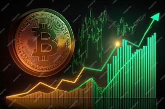 Bitcoin coin with financial chart background representing cryptocurrency growth in 2025