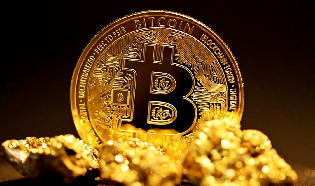 Bitcoin sitting on gold nuggets representing corporate treasury strategy