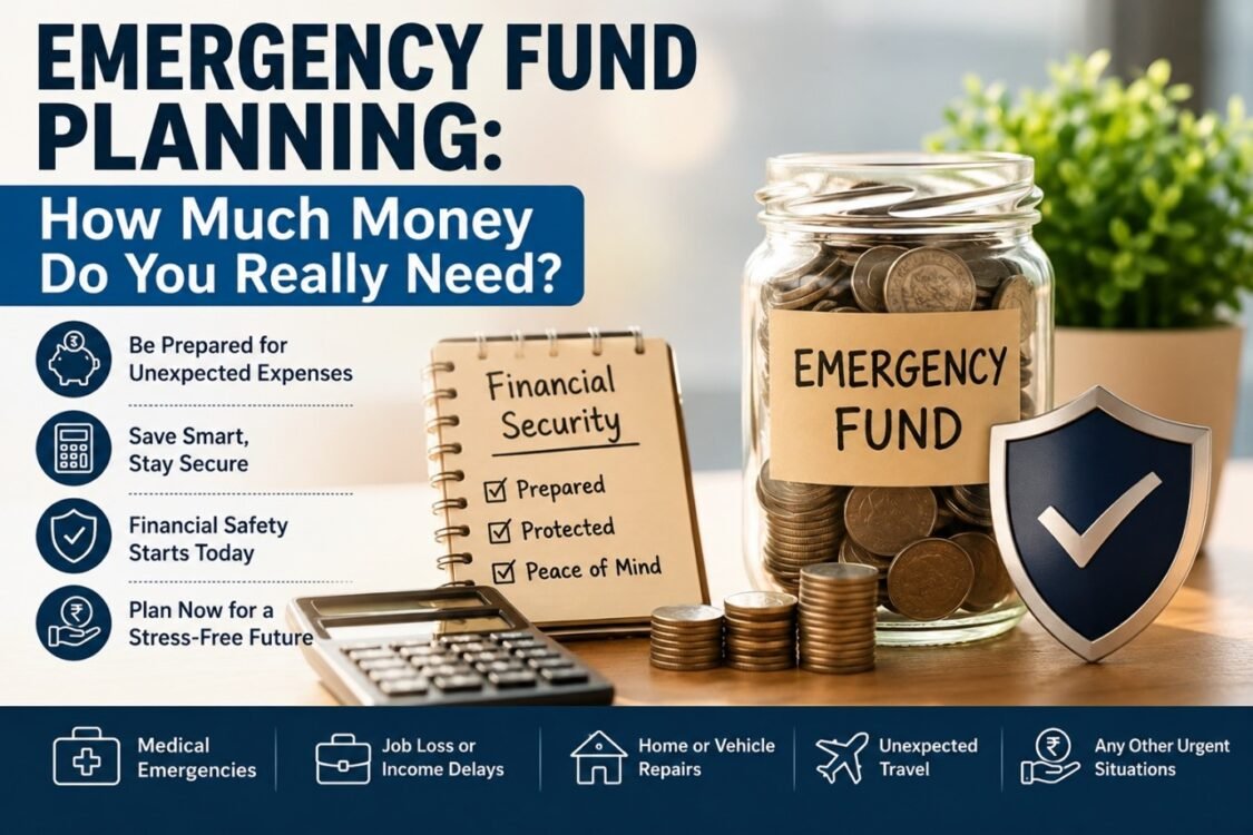 Emergency fund planning and monthly savings